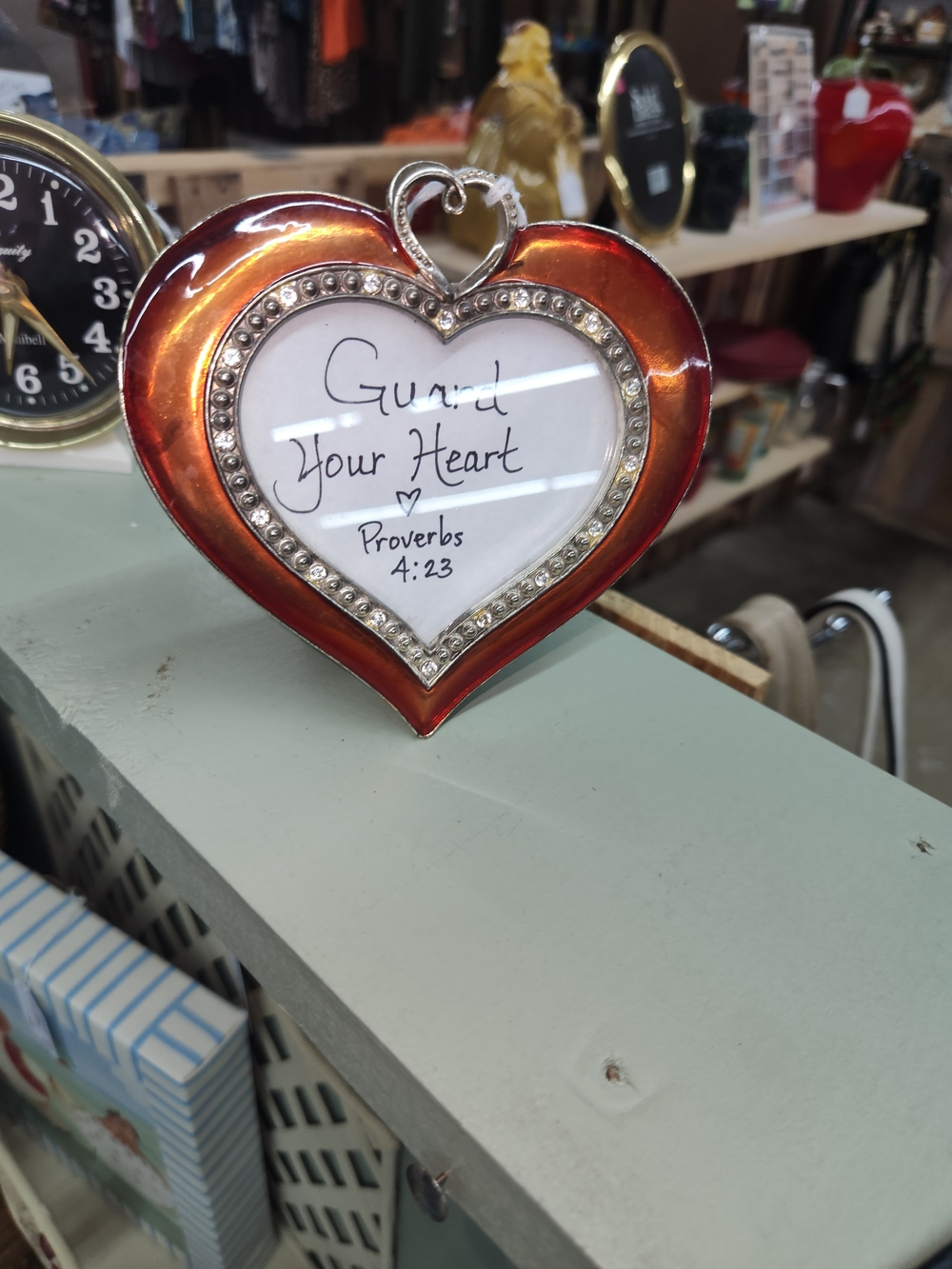 Heart-Shaped Decorative Frame - Red